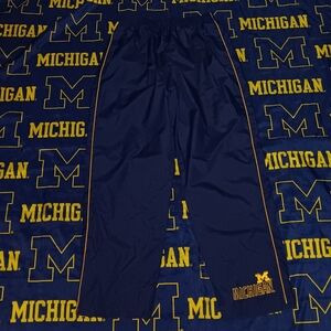 90s Baggy Michigan Wolverines Polyester Pants Vintage